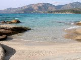 Sandy beach with rocks