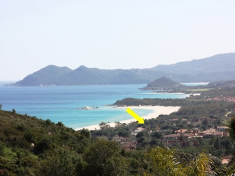 Lage des Hauses an der Costa Rei