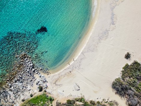 Panoramablick vom Sandstrand